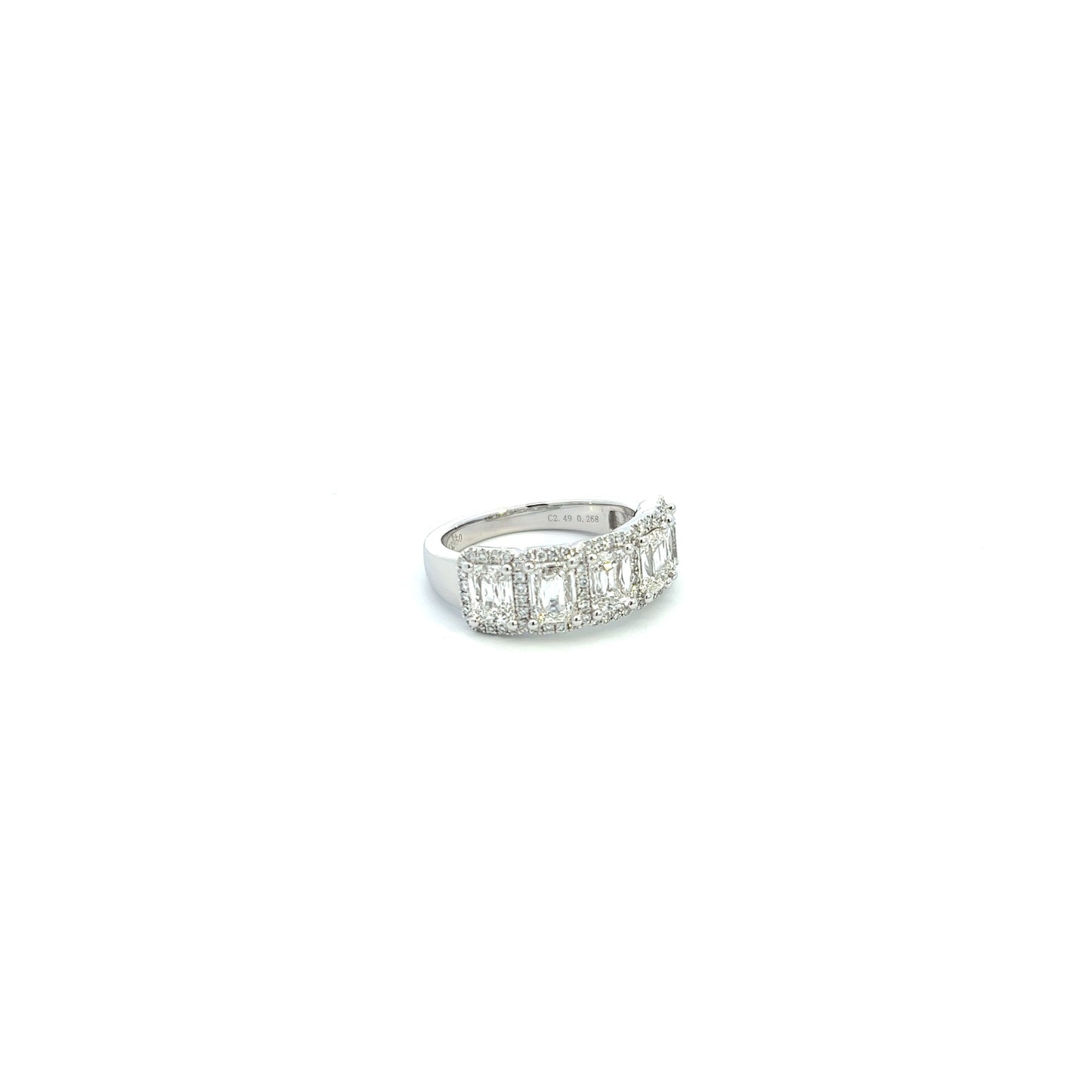 14K White Gold Emerald Cut Halo Diamond Fashion Ring (2.75ctw)