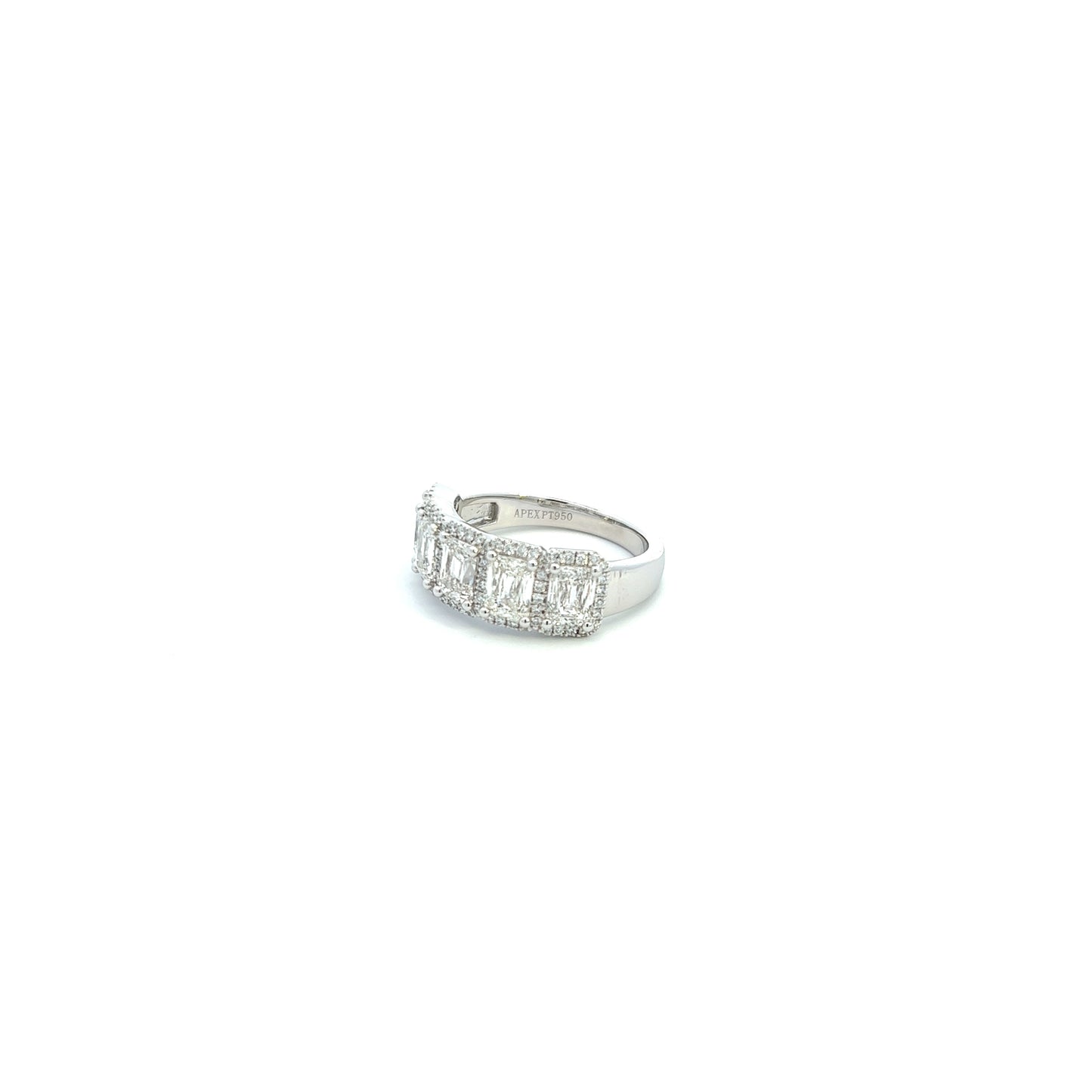 14K White Gold Emerald Cut Halo Diamond Fashion Ring (2.75ctw)