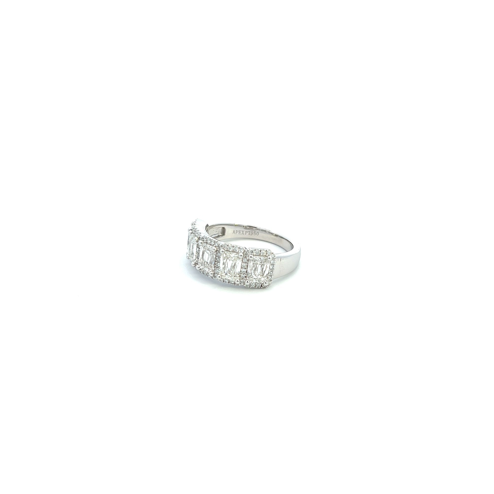 14K White Gold Emerald Cut Halo Diamond Fashion Ring (2.75ctw)