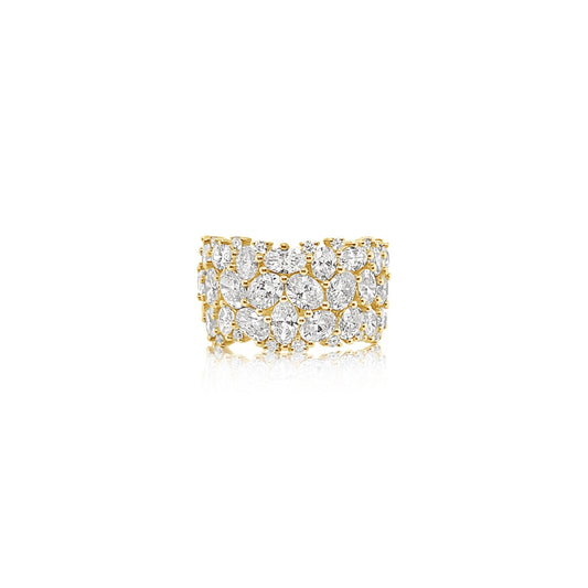 14K Yellow Gold Oval And Round Diamond Ring (3.86ctw)