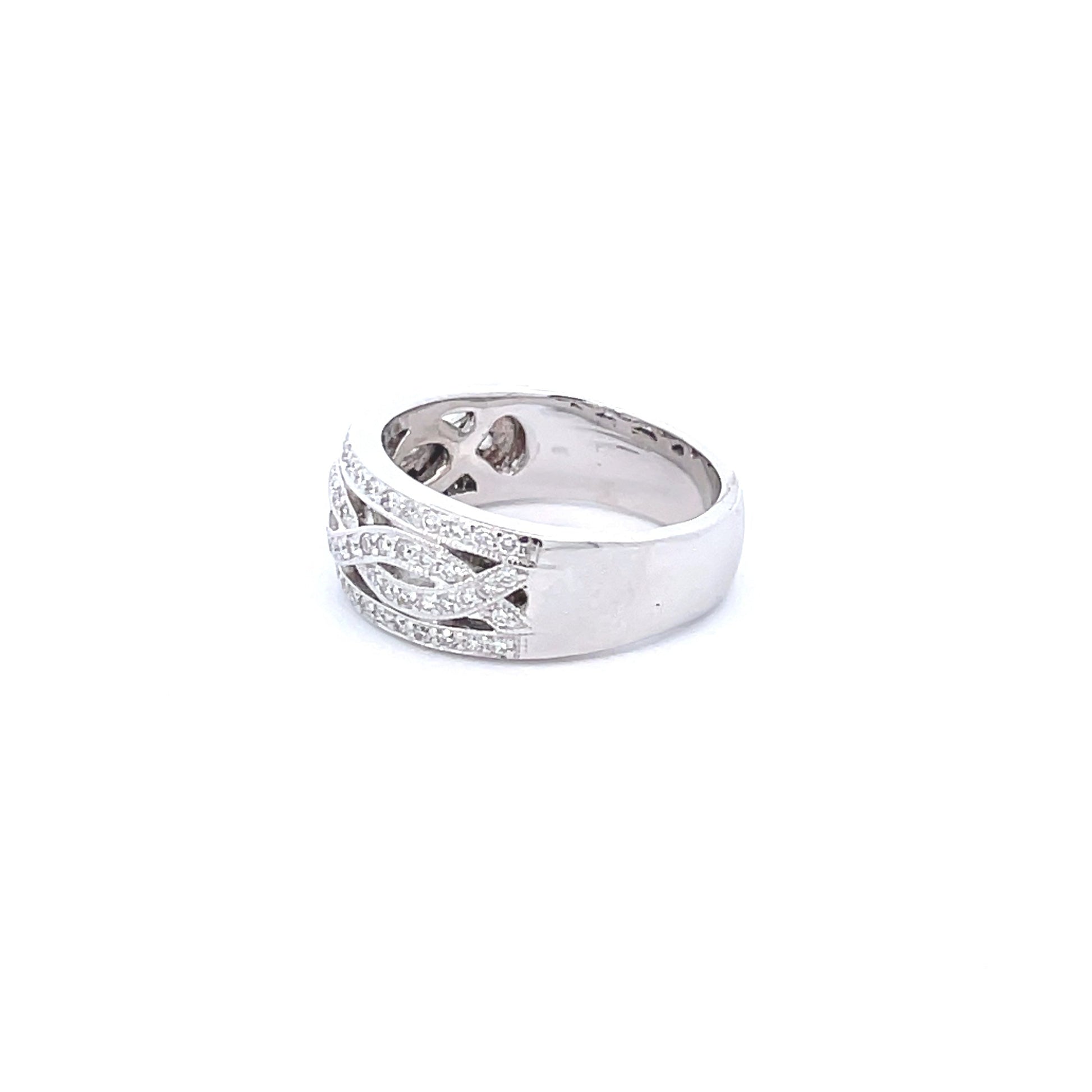 14K White Gold Pave Diamond Fashion Ring (.75ctw) 