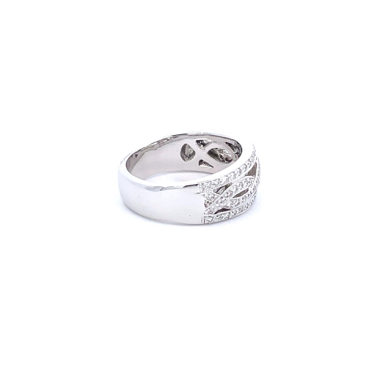 14K White Gold Pave Diamond Fashion Ring (.75ctw) 