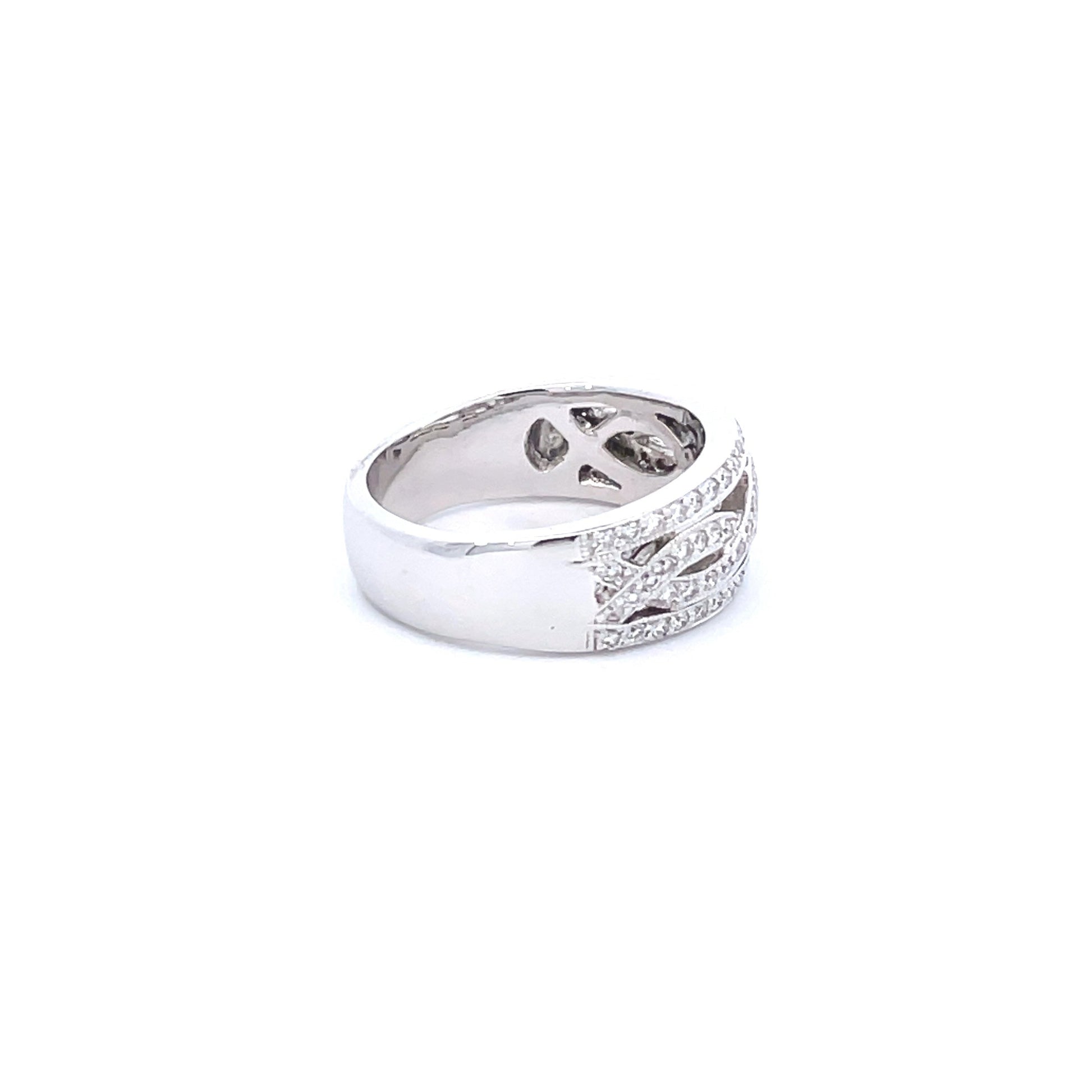 14K White Gold Pave Diamond Fashion Ring (.75ctw) 