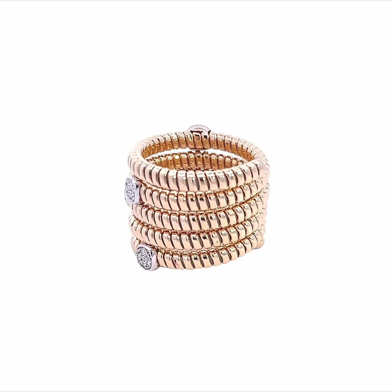 18K Yellow Gold Coiled Diamond Fashion Ring (.22ctw) 