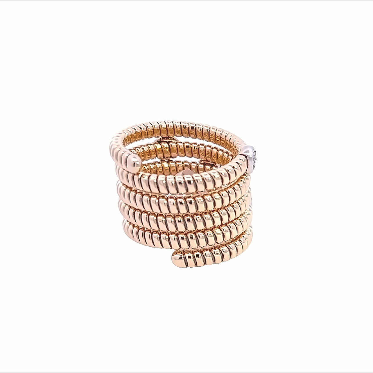 18K Yellow Gold Coiled Diamond Fashion Ring (.22ctw) 