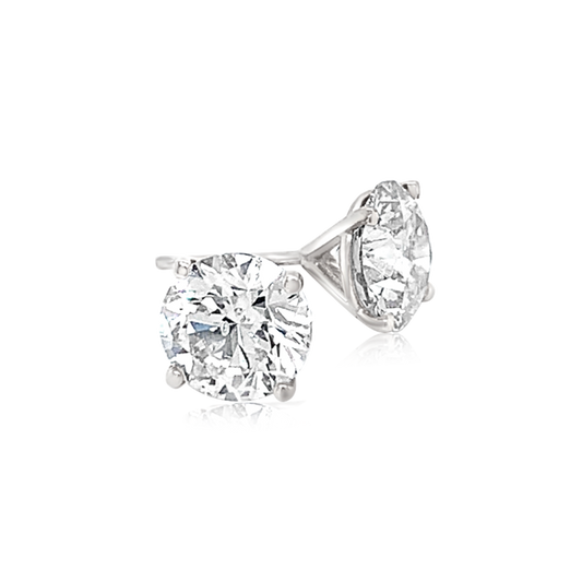 14K White Gold Diamond Studs (4.01ctw) 