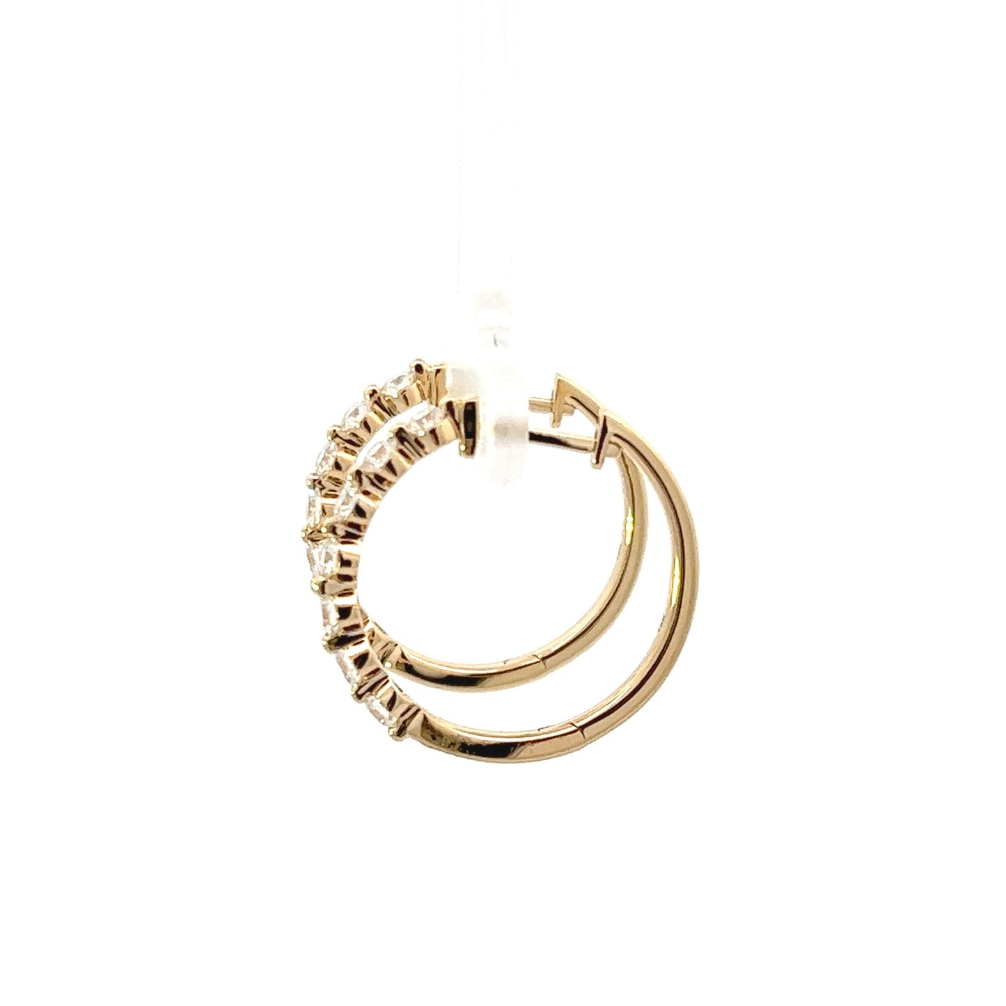 18K Yellow Gold Shared Prong Diamond Hoop Earrings (1ctw) 