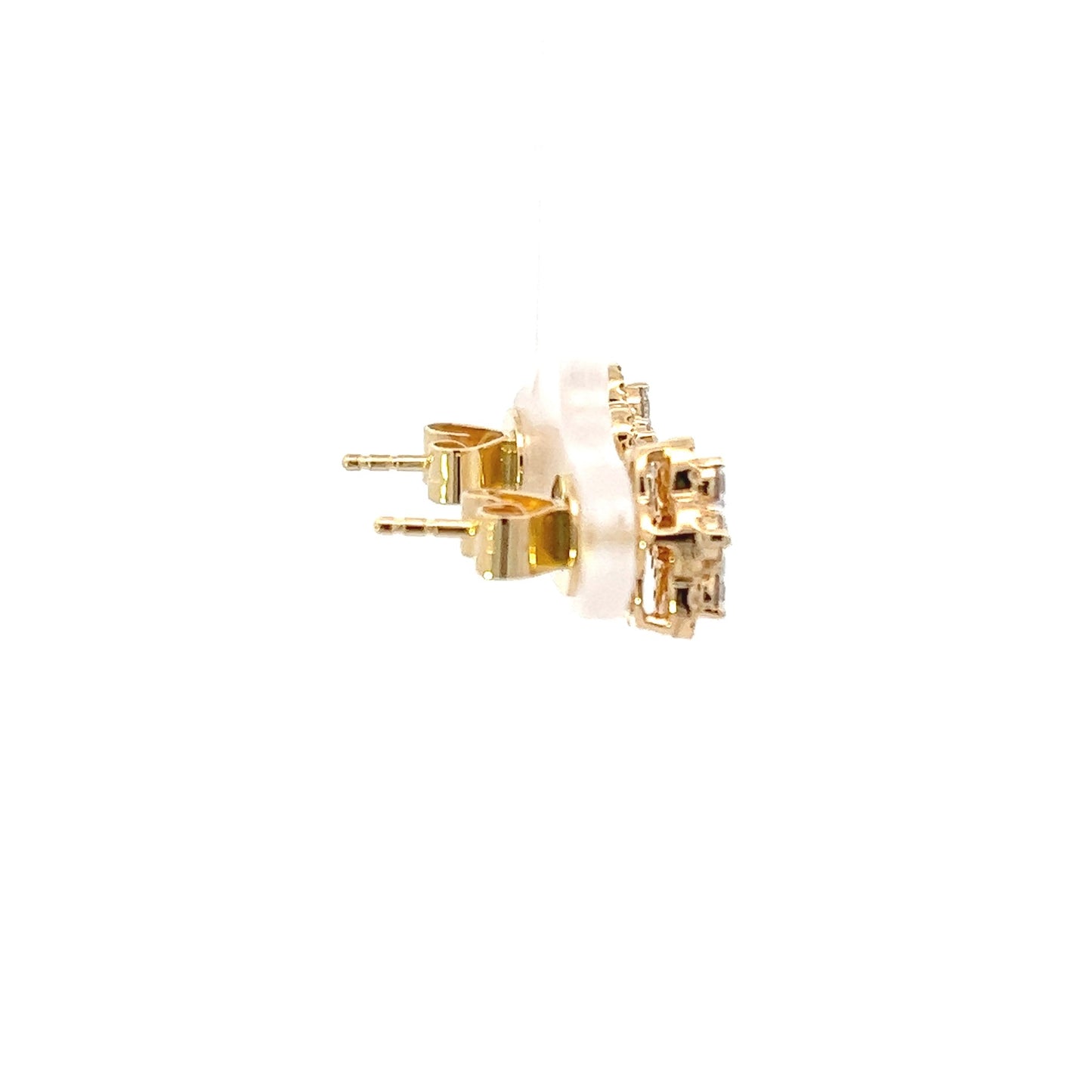 18K Yellow Gold Diamond Flower Cluster Stud Earrings (.81ctw) 