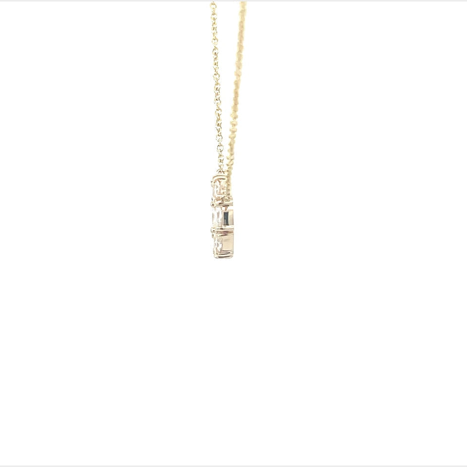 14K Yellow Gold Marquise Diamond Circle Pendant (.55ctw) 