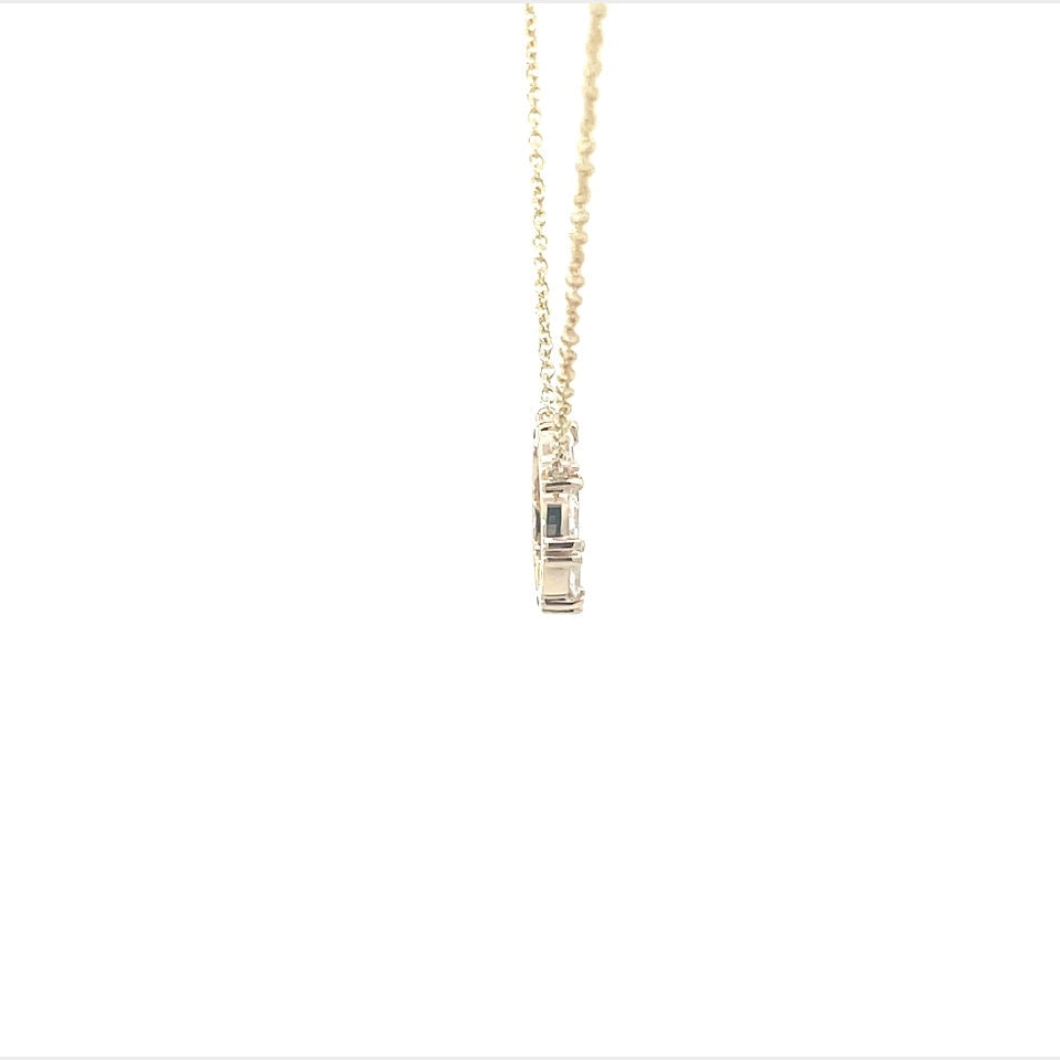 14K Yellow Gold Marquise Diamond Circle Pendant (.55ctw) 