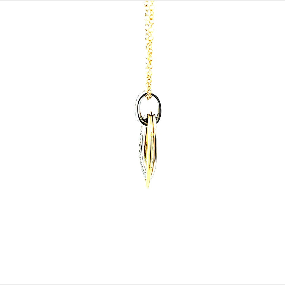 18K Yellow And White Gold Diamond Circle Pendant (.29ctw) 