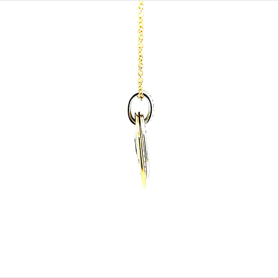 18K Yellow And White Gold Diamond Circle Pendant (.29ctw) 