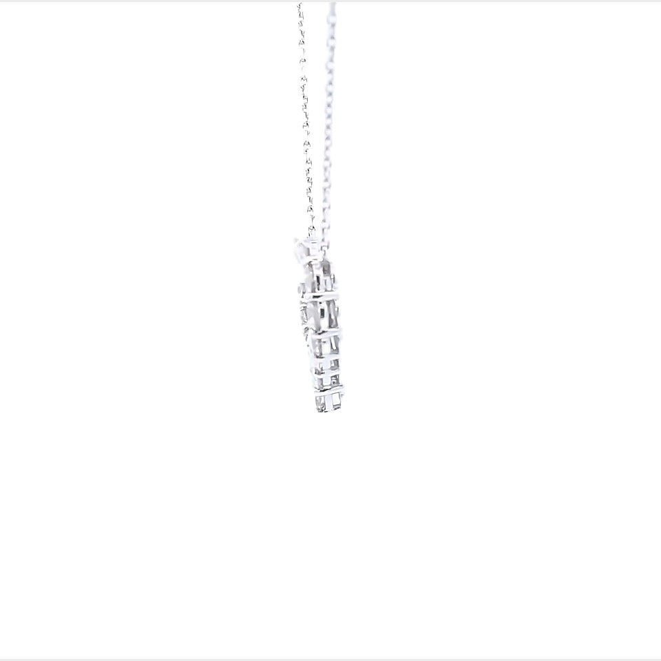 14K White Gold Diamond Heart Shape Pendant (1.90ctw) 