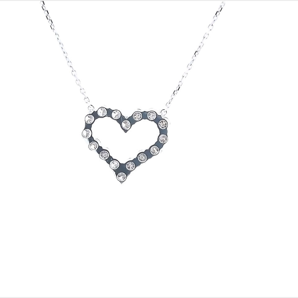 14K White Gold Diamond Heart Shape Pendant (1.90ctw) 