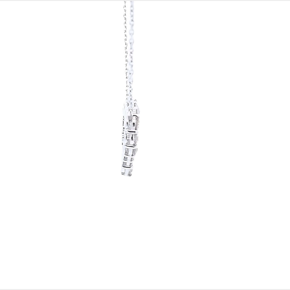 14K White Gold Diamond Heart Shape Pendant (1.90ctw) 
