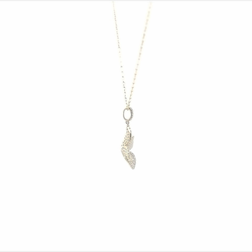 18K Yellow Gold Flower Pave Diamond Pendant (.92ctw)