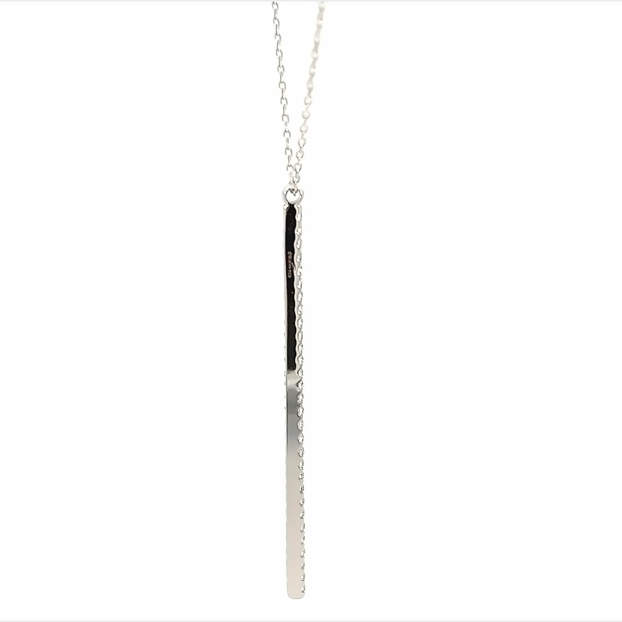 18K Yellow Gold Pave Diamond Bar Drop Pendant (.58ctw) 