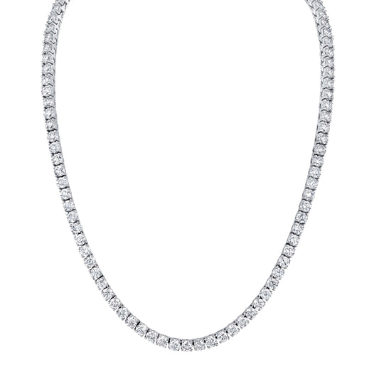 14K White Gold Riviera Necklace (31.23ctw)