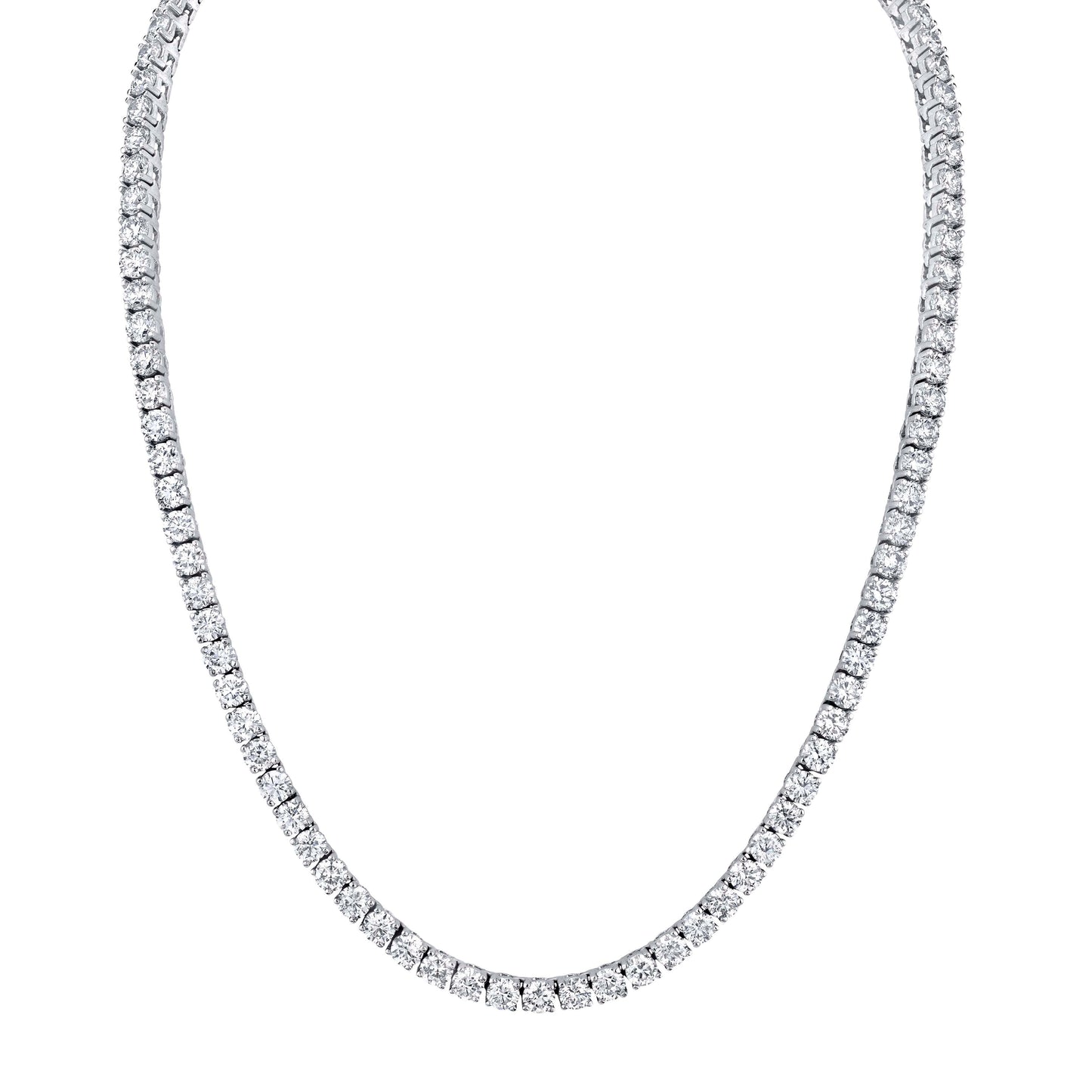 White Gold Lab-Grown Diamond Riviera Necklace - Options Available 