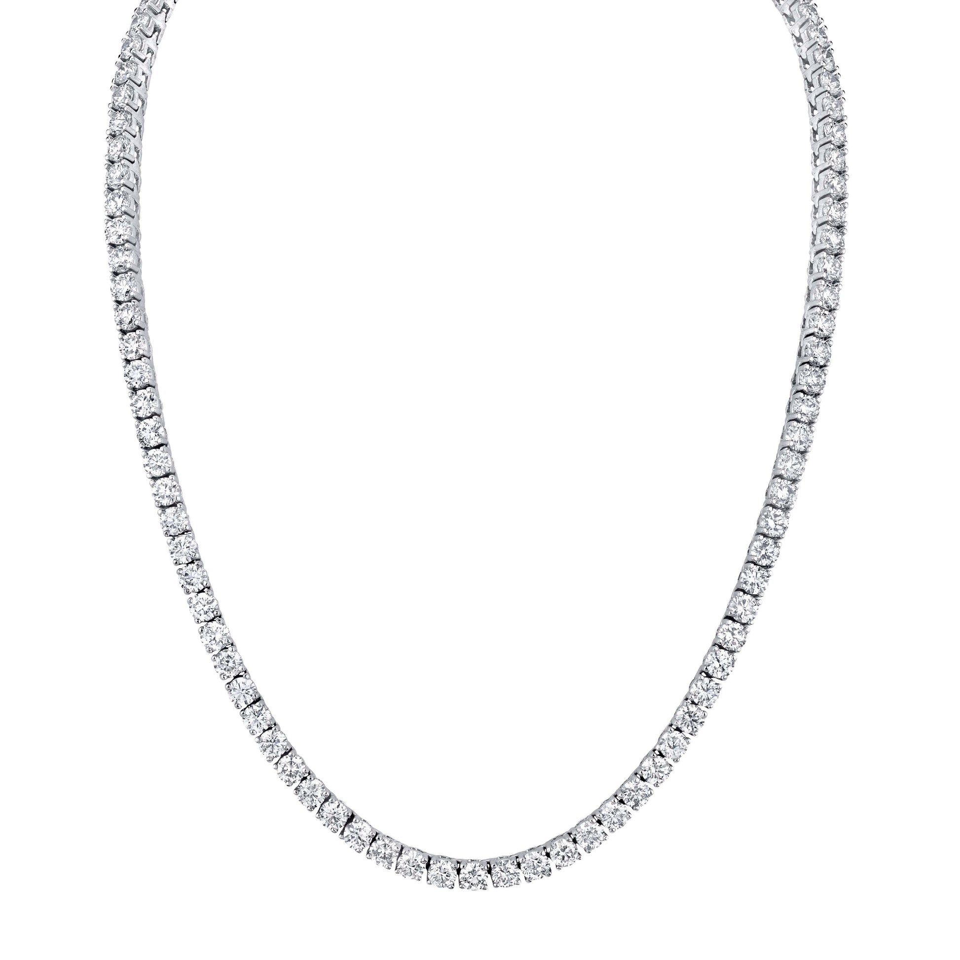 White Gold Lab-Grown Diamond Riviera Necklace - Options Available 