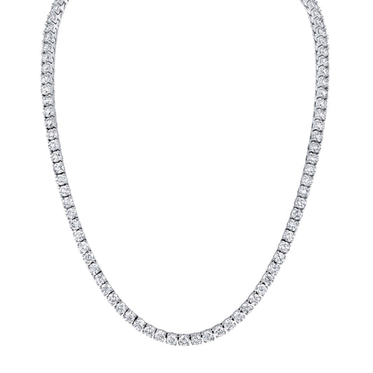 White Gold Lab-Grown Diamond Riviera Necklace - Options Available 