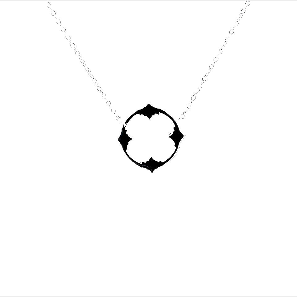 14K White Gold Pave Diamond Circle Pendant (.42ctw)