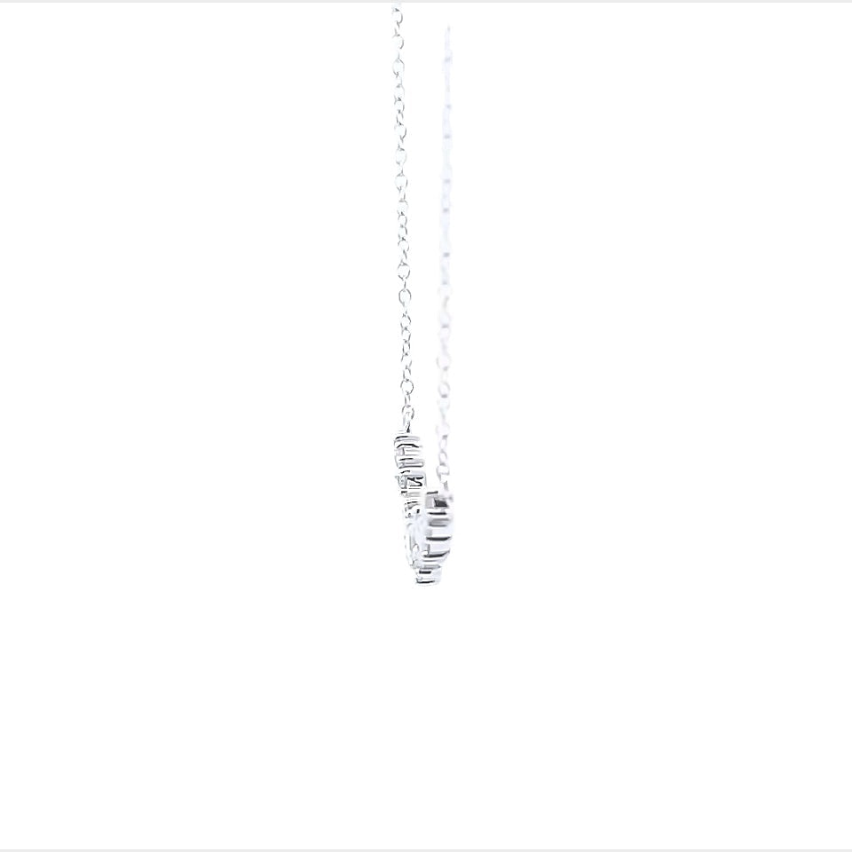 14K White Gold Floating Diamond Bar Necklace (.55ctw) 