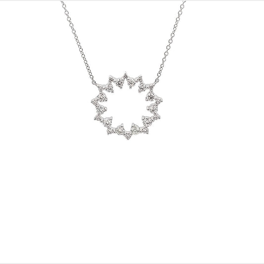 18K White Gold Diamond Circle Necklace (1.42ctw)
