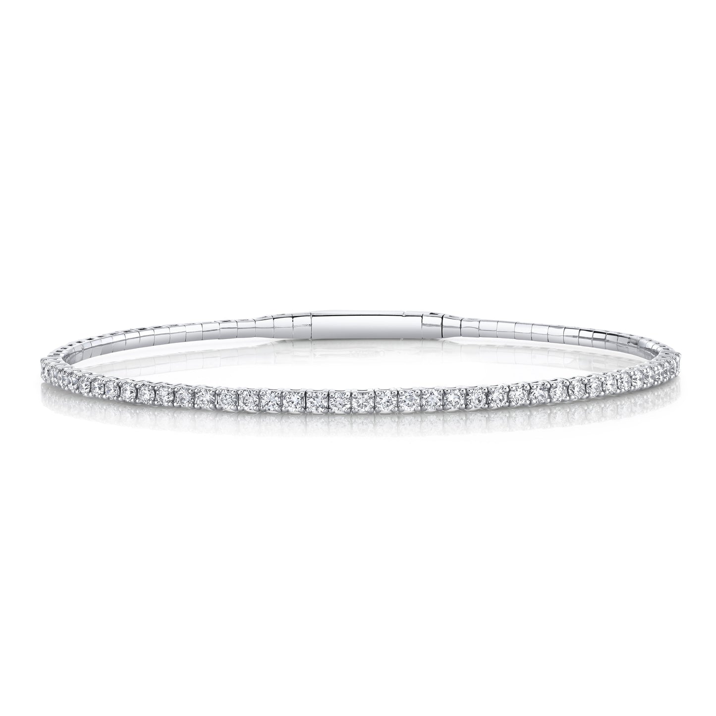 14K White Gold Flexible Diamond Bracelet (1.15ctw)