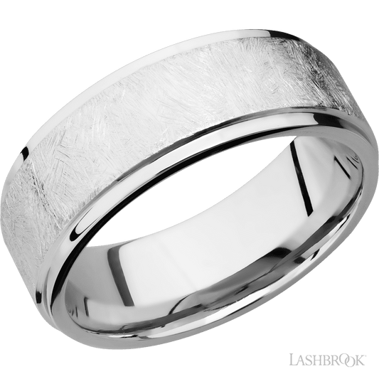 14K White Gold with Distressed , Polish Finish