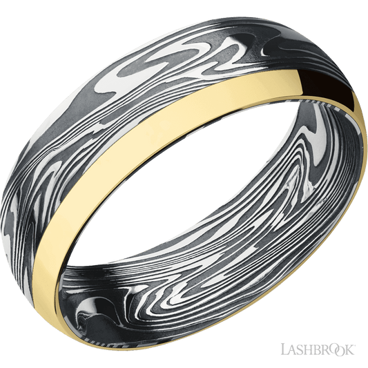 Kinetic with Acid Finish and 14K Yellow Gold Inlay