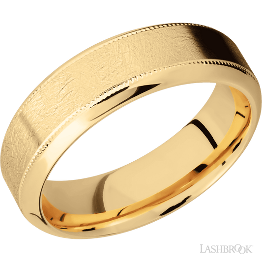 14K Yellow Gold with Distressed , Polish Finish
