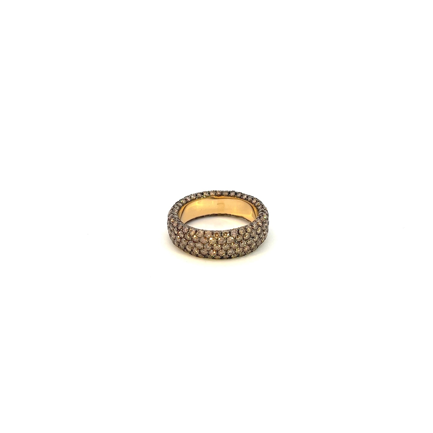 18K Yellow Gold Congac Pave Diamond Ring (3.43ctw) 
