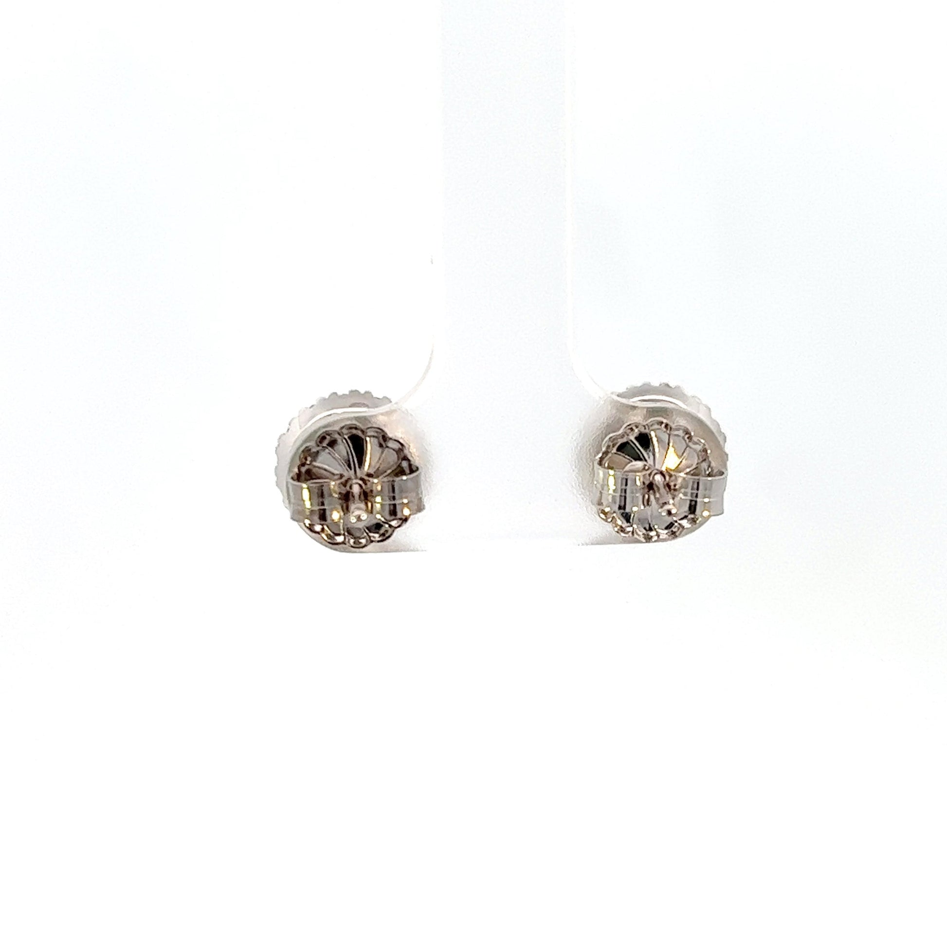 14K White And Yellow Gold Tsavorite Garnet Diamond Halo Stud Earrings (.86ctw)