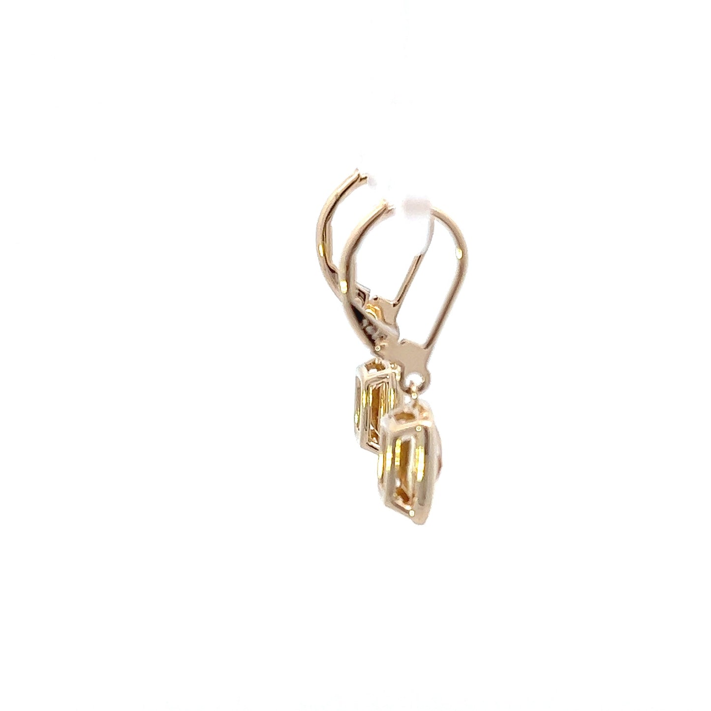 14K Yellow Gold Antique Cushion Cut Citrine Dangle Earrings (1.46ctw) 