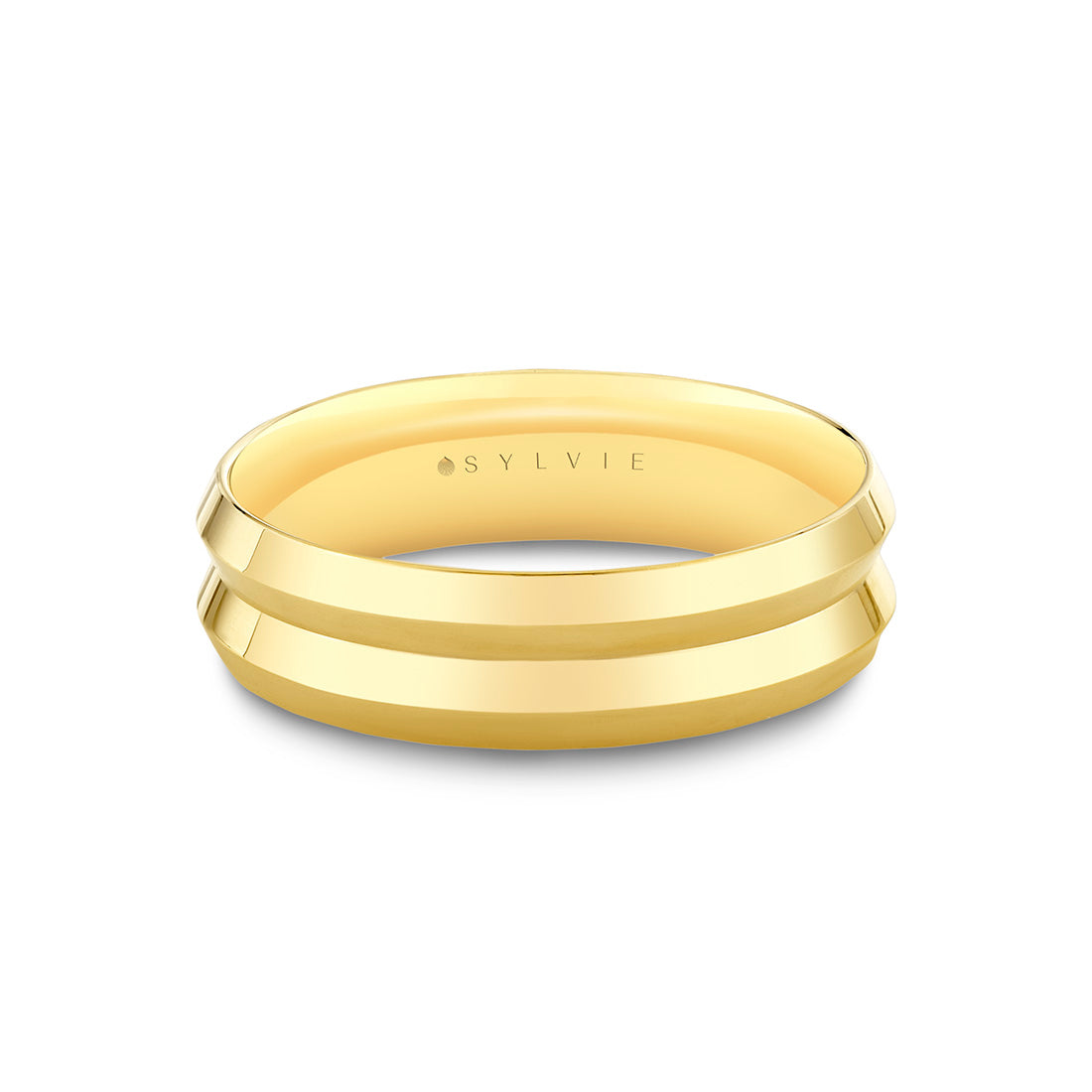 Heritage Contoured Polished Mens Band - Emmett