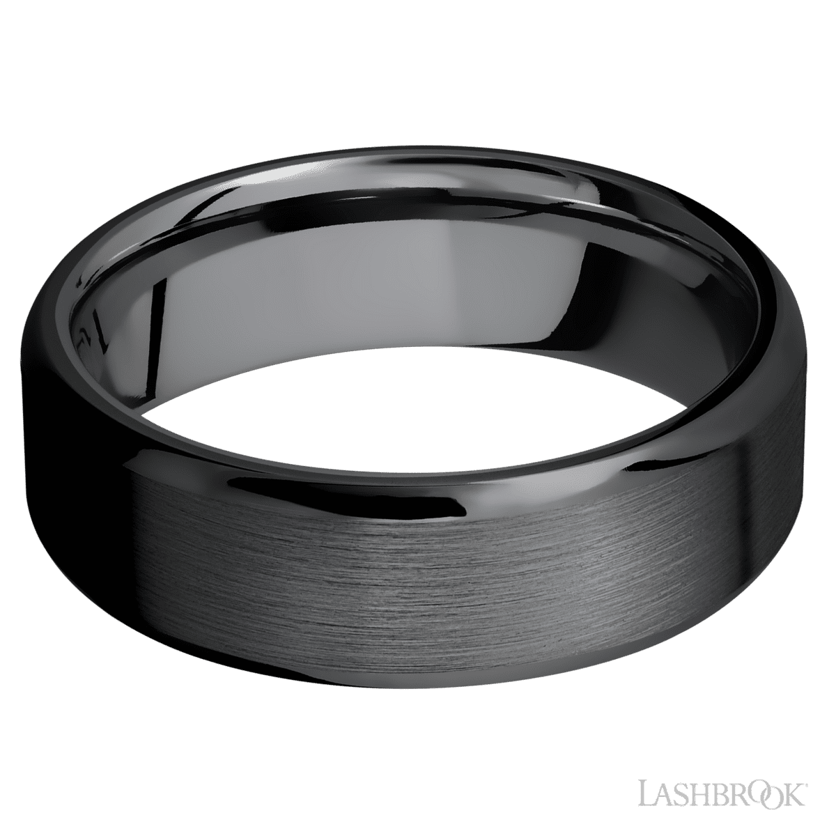 Zirconium Men's 7MM Wedding Ring With Satin Finish