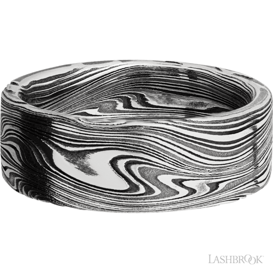 Damascus Steel Men's 8MM Wedding Ring