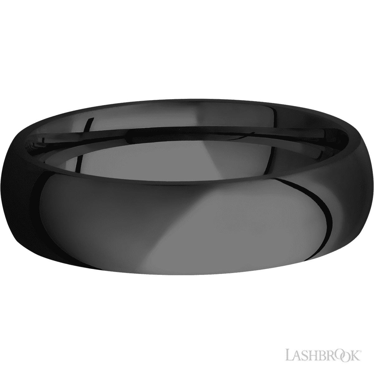 Zirconium Domed Men's 6MM Wedding Ring With Satin Finish