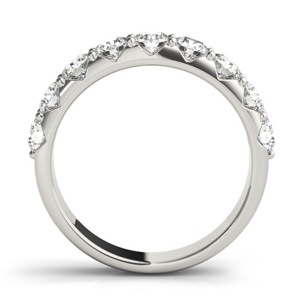 14K White Gold Round Brilliant Diamond Prong Set Wedding Ring (.20ctw)