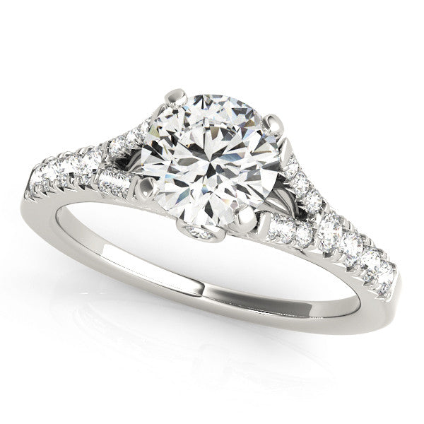 14K White Gold Lab-Grown Round Brilliant Diamond Split Shank Engagement Ring - Options Available