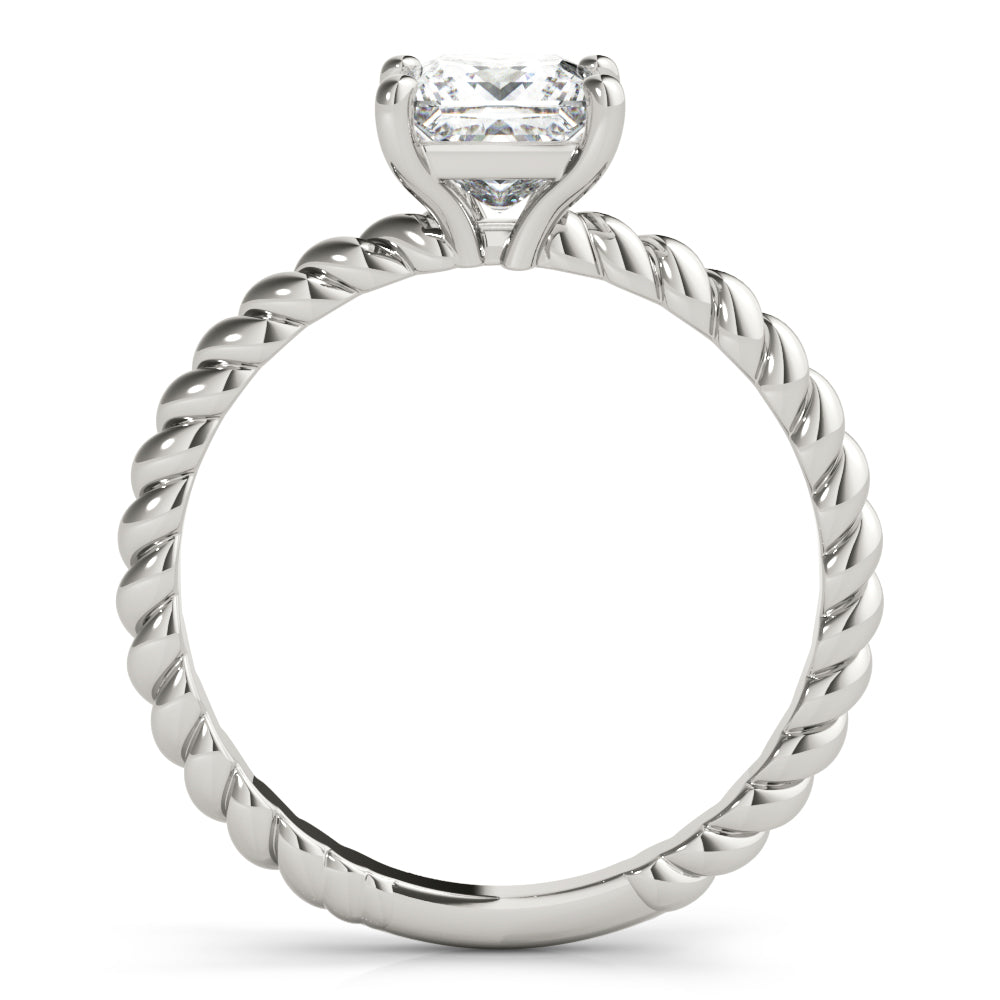 14K White Gold Princess Cut Diamond Twisted Shank Solitaire Engagement Ring (1ct)