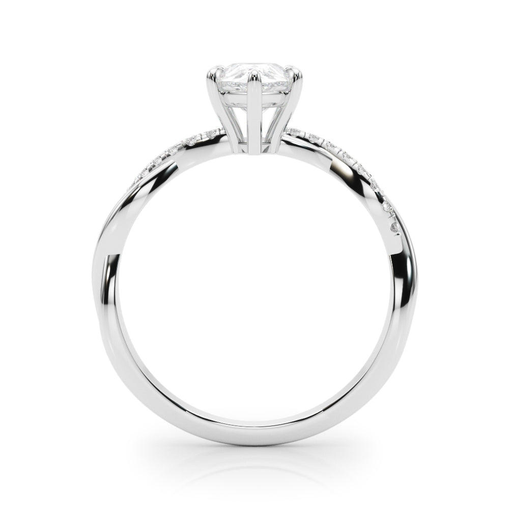 14K White Gold Pear Shape Diamond Twisted Shank Engagement Ring (1.10ctw)