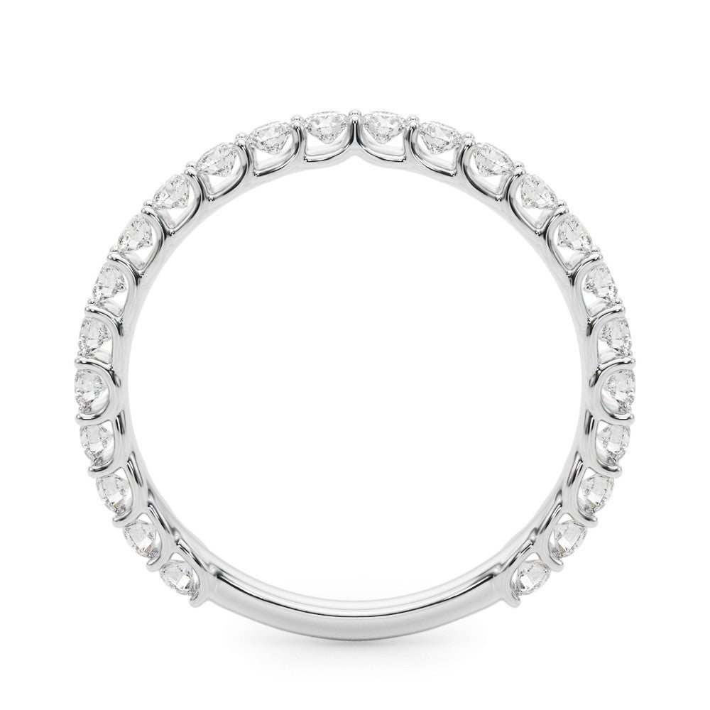 14K White Gold Round Brilliant Diamond U Prong Wedding Ring (.75ctw) 