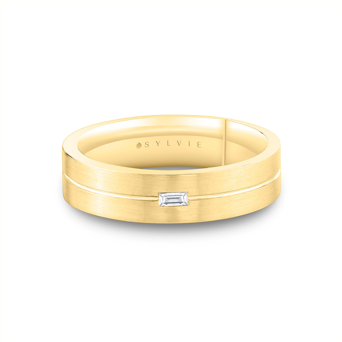 Legacy Shell Brushed Baguette Mens Band - Garrett