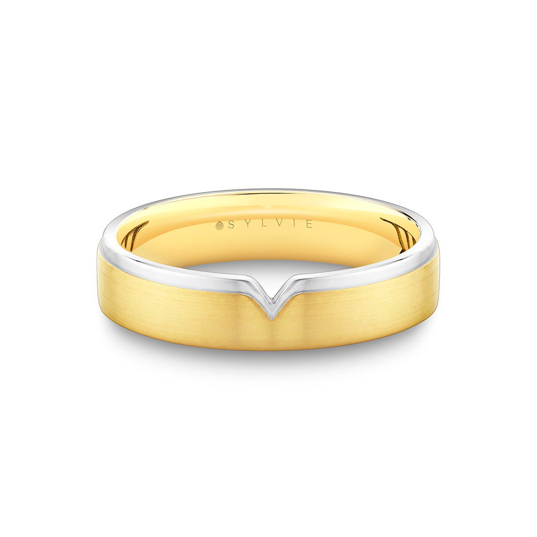 Shell Iconelle Two Tone Mens Band with Shell Tip Accent - Hugo