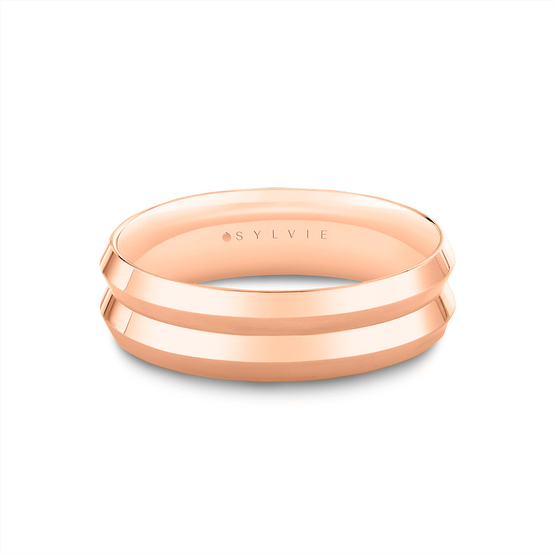 Heritage Contoured Polished Mens Band - Emmett