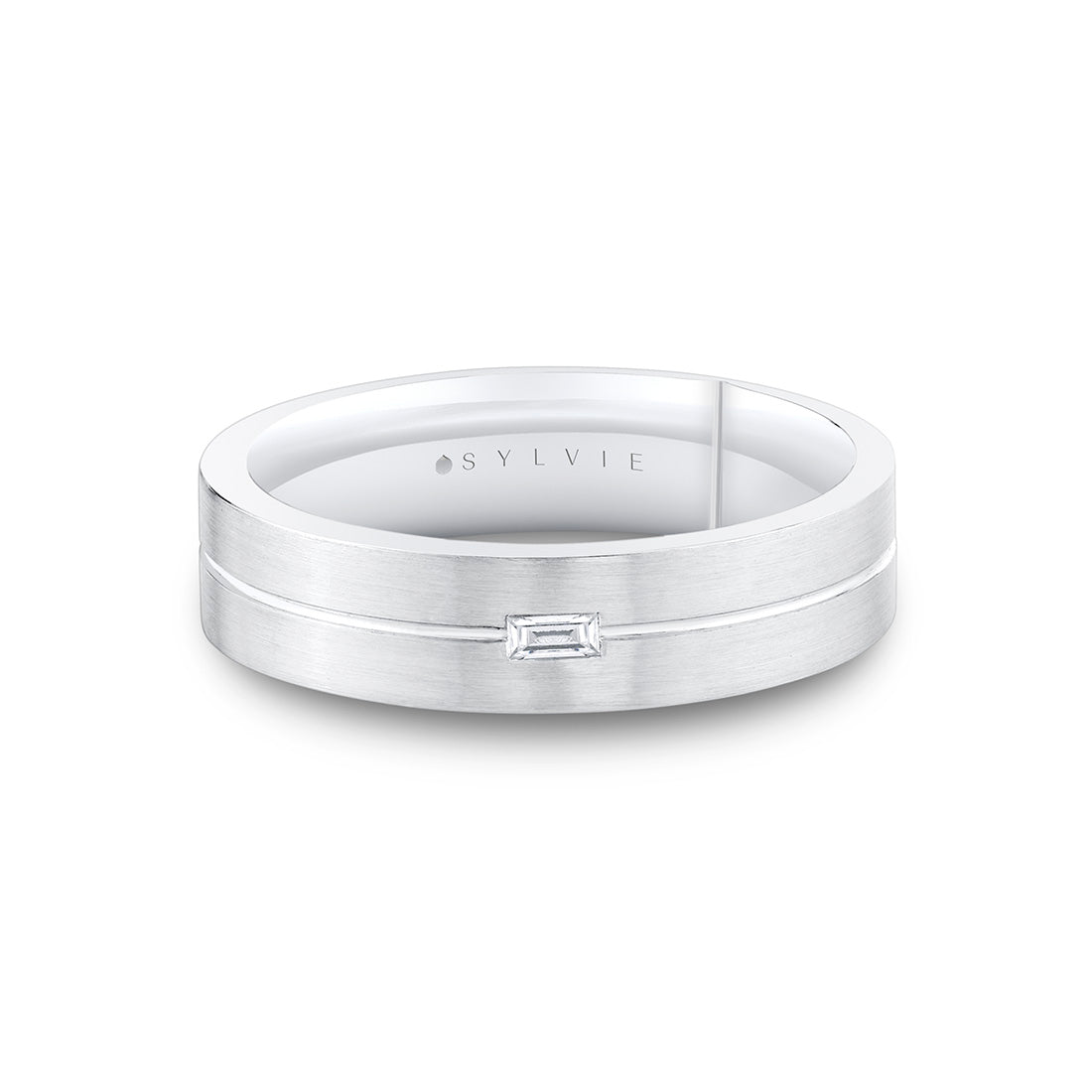 Legacy Shell Brushed Baguette Mens Band - Garrett