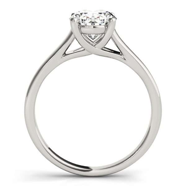 14K White Gold Oval Diamond Trellis Solitaire Engagement Ring (1ct) 