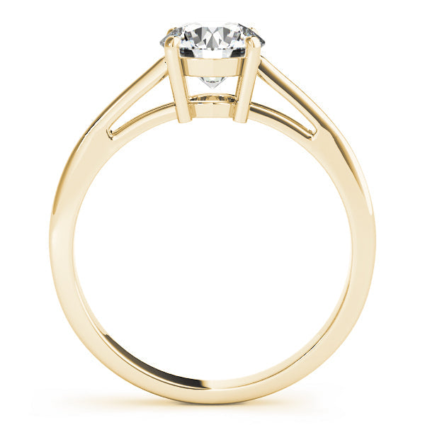 14K Yellow Gold Round Brilliant Diamond Open Gallery Solitaire Ring (1ct) 